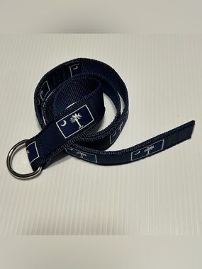 Ribbon Belt SC State Flag Blue Leather Man Small Preppy Old Money Coastal Ivy